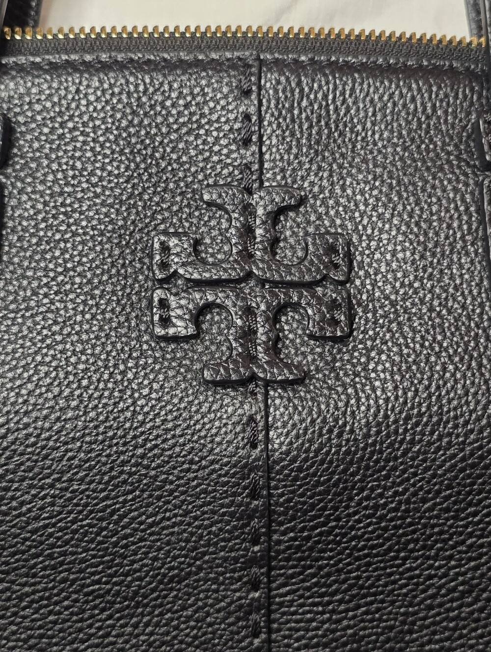 Tory Burch McGraw Black Pebbled Leather Satchel | Crossbody - Picture 5 of 15